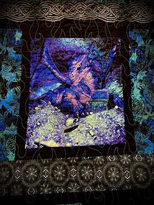 Blue Dragon Panel with pattern Flaming Fire E2E